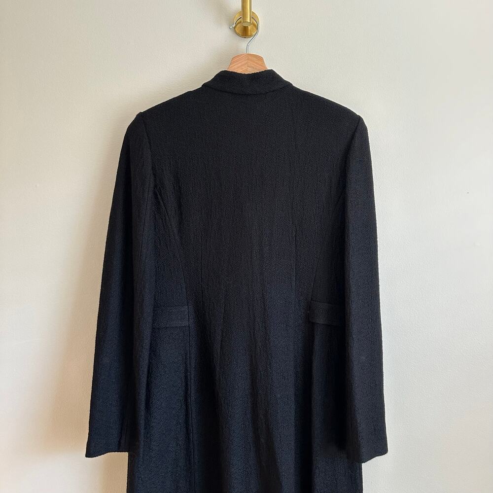 ST. JOHN Button Front Pockets Long Sleeve Dress Caviar Line 8 - Picture 15 of 16